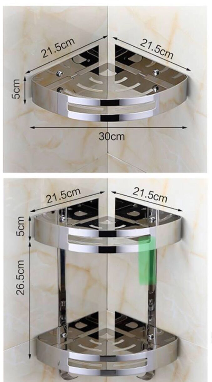 Kệ góc 2 tầng inox 304 đúc