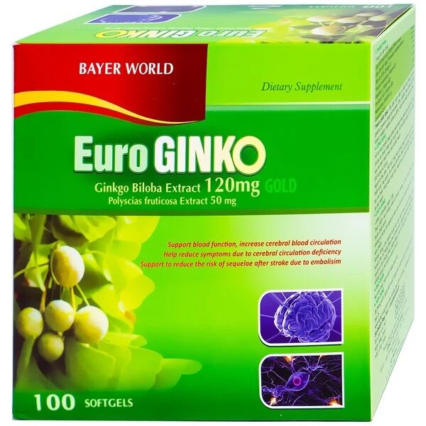 Viên Uống Hoạt Huyết Dưỡng Não Euro Ginko Gold Hd Pharma 100 Viên