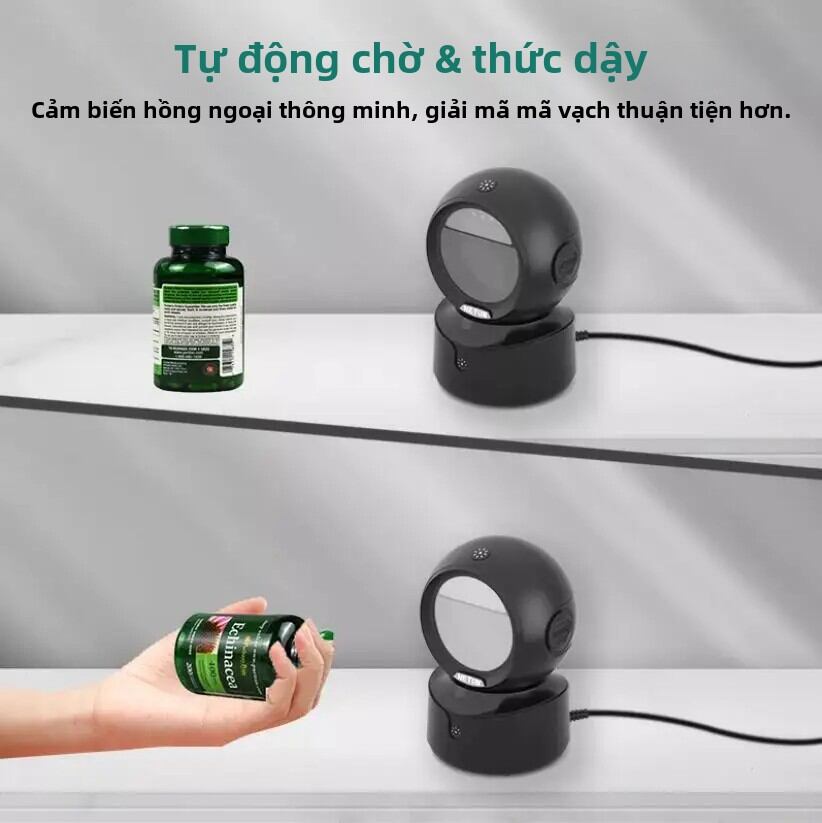 NETUM A5 2D Máy Quét Mã Vạch Để Bàn Đa Hướng Cầm Tay Có Dây USB Màn Hình Lớn 1D Mã QR Đọc A4 Quét Breadth