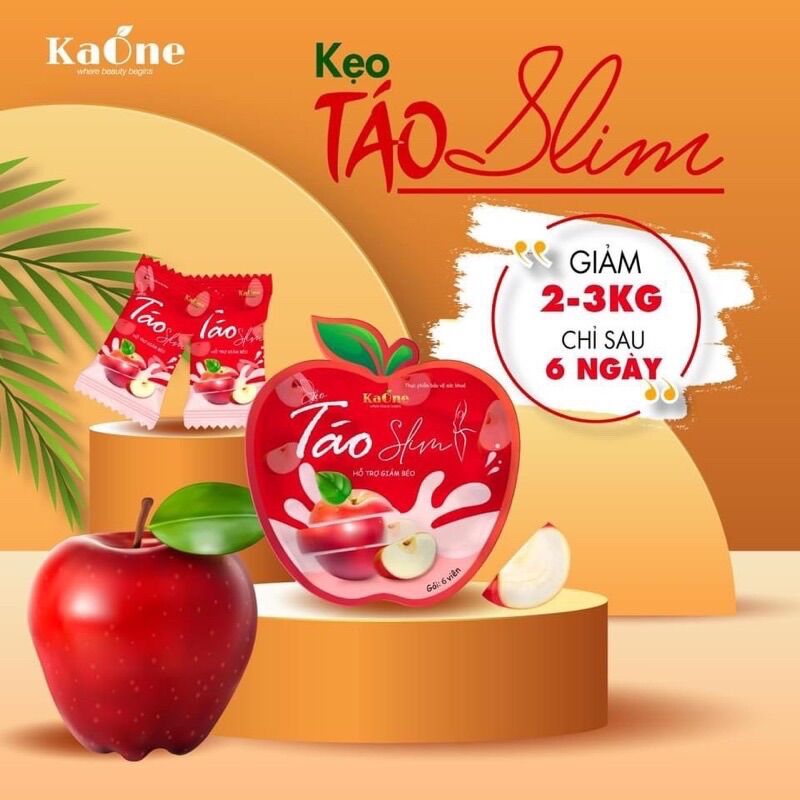 Kẹo táo giảm cân toàn thân giảm mỡ bụng đùi bắp tay kaone slim