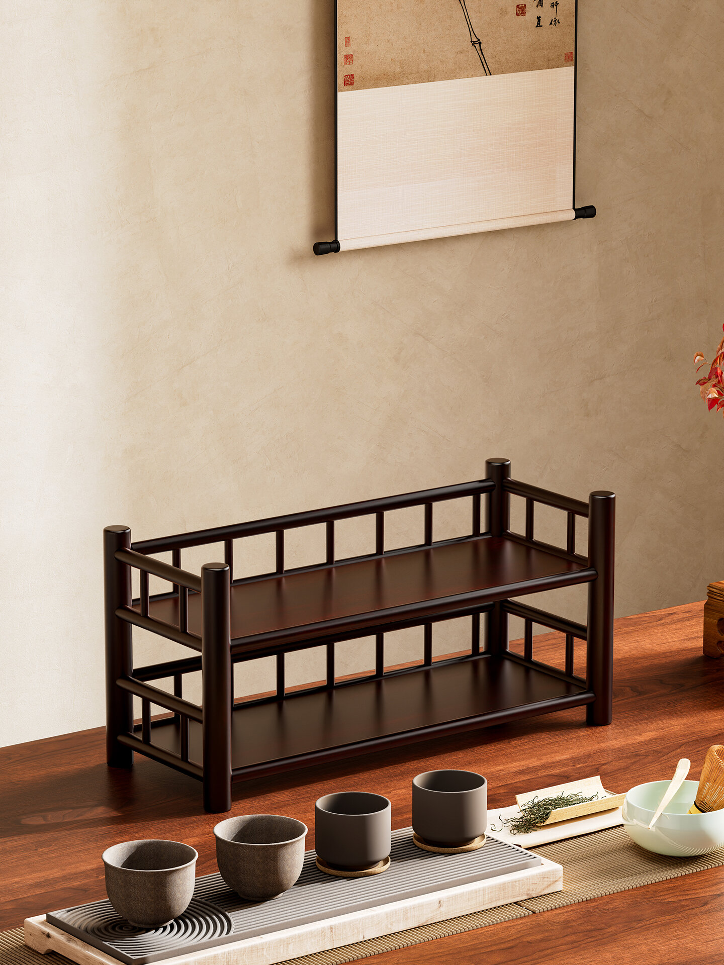 CHUJUN | Kệ Lưu Trữ Trà Kích Thước Nhỏ Cổ Điển
