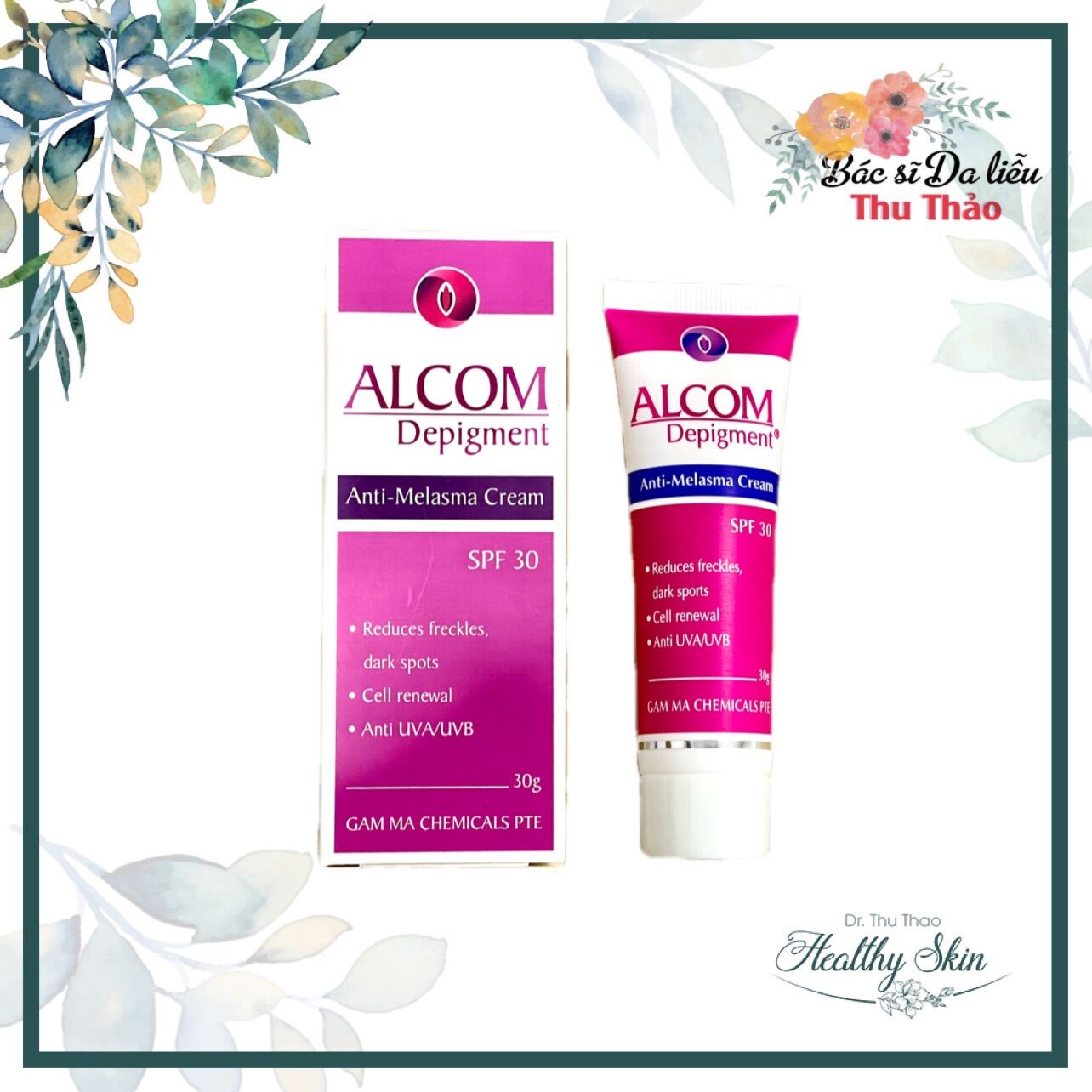 [30g] KEM HỖ TRỢ GIẢM THÂM NÁM TÀN NHANG ALCOM DEPIGMENT