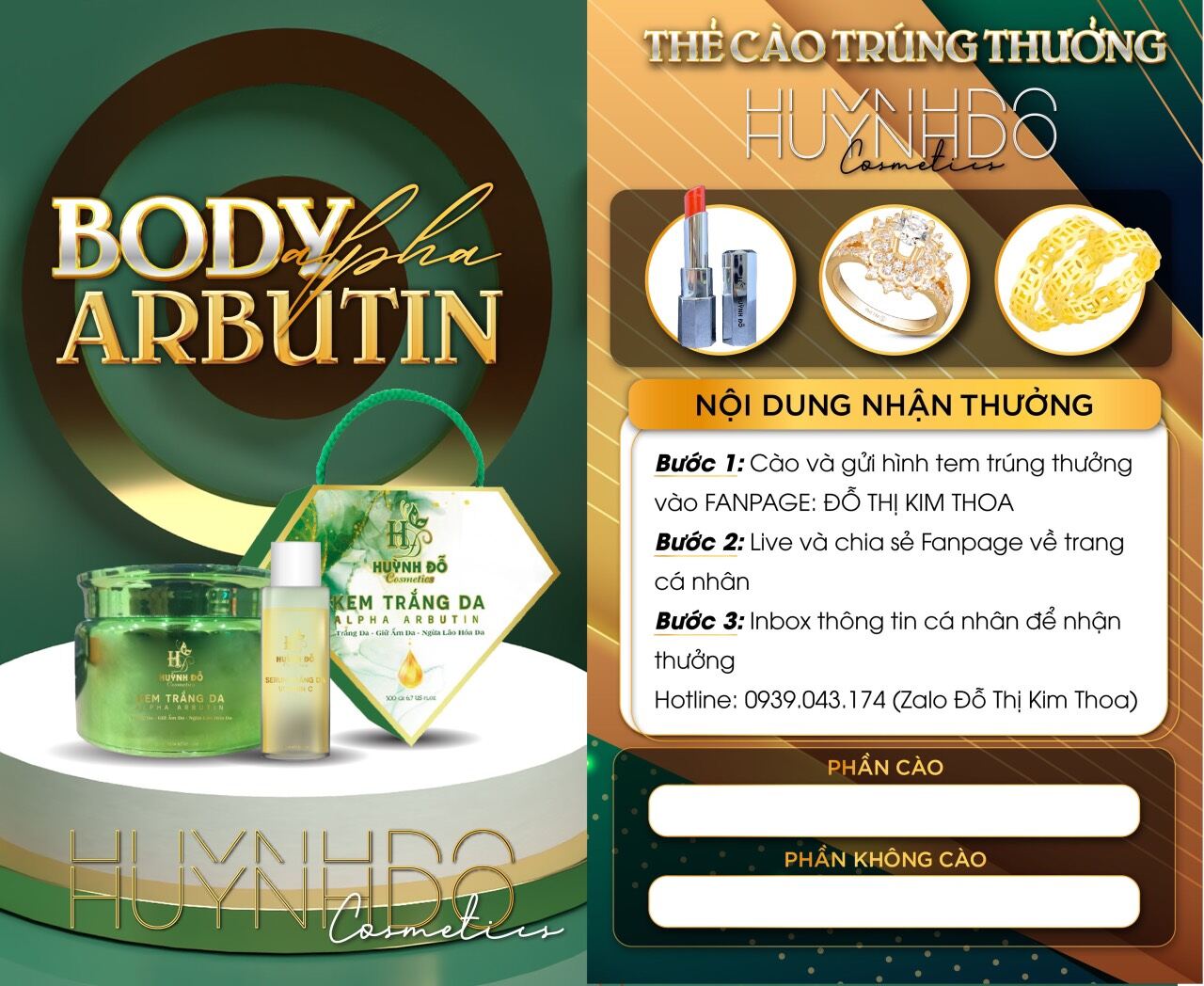 Body kim cương huỳnh đỗ tặng kèm serum ủ trắng da