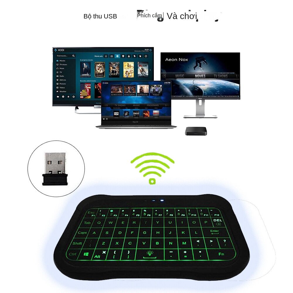 T18 Mini Wireless Keyboard Full Touch Screen 2.4GHz Air Mouse Touchpad Handheld Backlight Remote Control for Android TV BOX