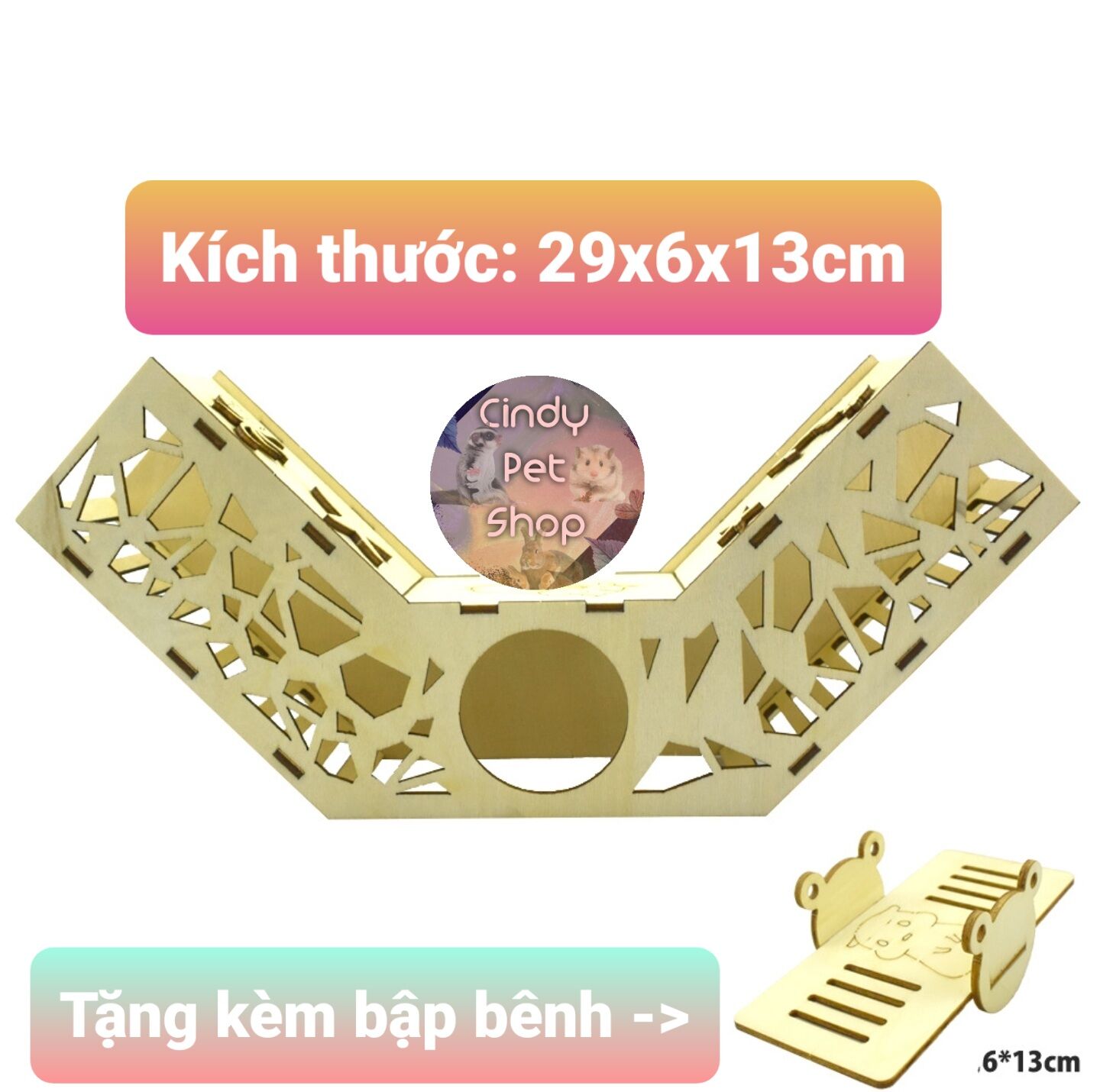 Hang ống chui gỗ ép đồ chơi cho Hamster