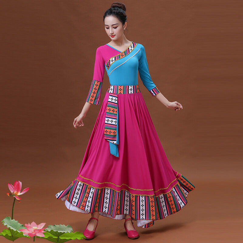 Bộ Trang Phục Khiêu Vũ Vuông Mới Cho Nữ Dân Tộc Mông Cổ Và Tây Tạng Quần Dài Khiêu Vũ Khiêu Vũ Công Diễn