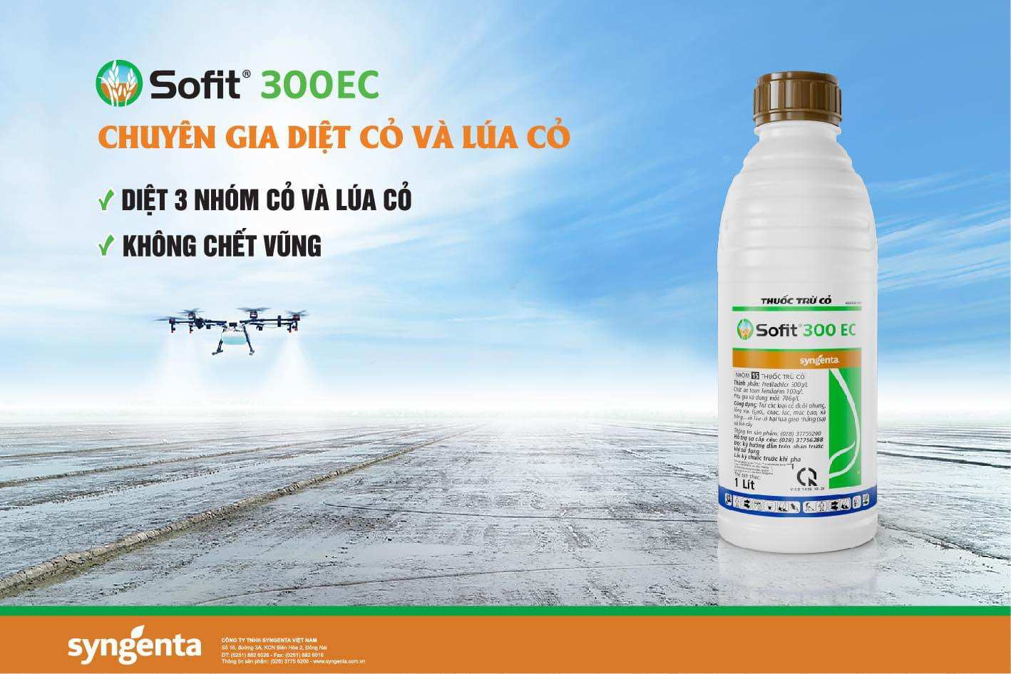 Thuốc trừ cỏ diệt mầm Sofit 300EC (100ml) Mẫu chai mới