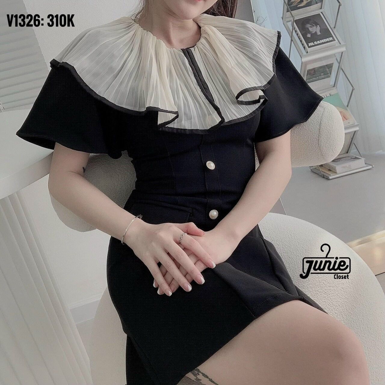 [Shop bigsize nữ 50kg đến 90kg] Đầm cổ xoè dáng chữ A - DA777