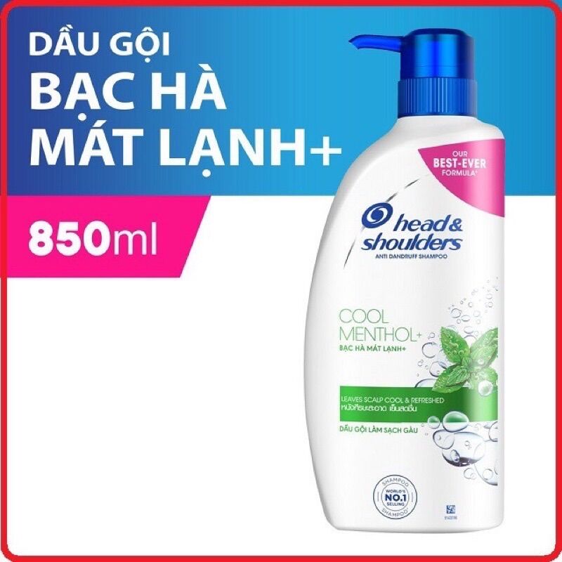 Dầu Gội Head&Shoulders chai 850ml bạc hà
