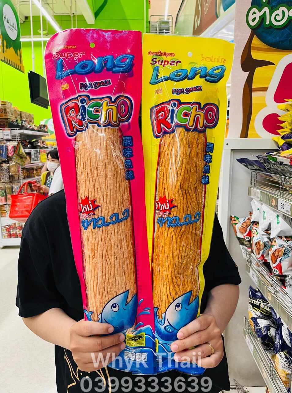 Snack cá sợi RICHO Super Long Fish đủ vị hàng siêu thị Thái Date mới