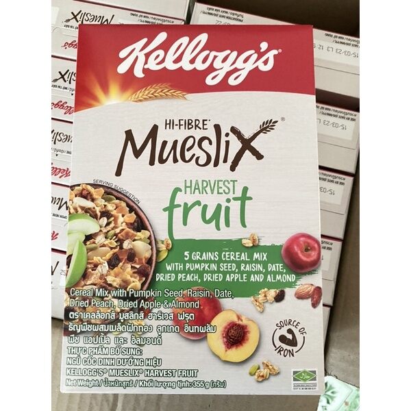 Ngủ cốc ăn sáng Kellogg's Mueslix 355g ( 3 vị)