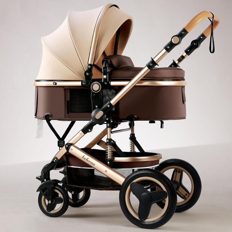 High View Bidirectional Folding Lightweight and Portable Independent Shock Absorption Baby Stroller - 5