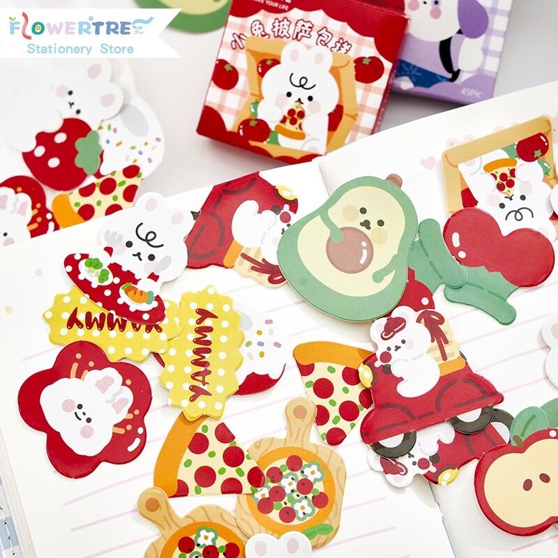 Hộp 45 sticker dán cute trang trí