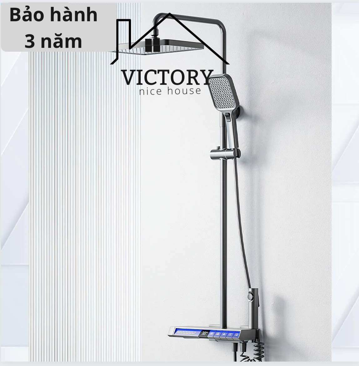 Sen cây tắm đứng phím đàn hiển thị nhiệt độ sen cây tắm nóng lạnh cao cấp victory
