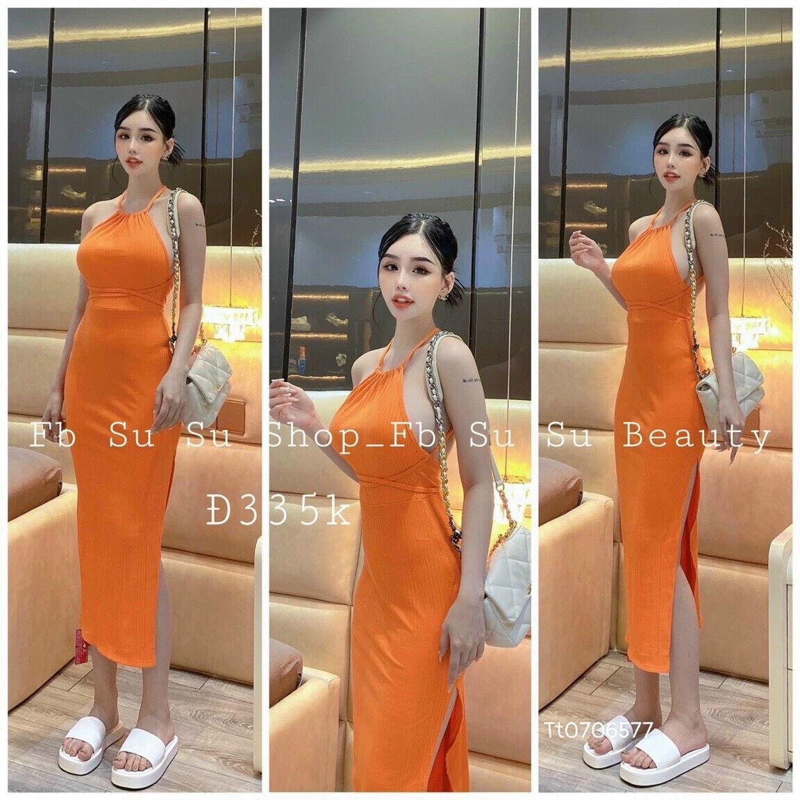 ĐẦM HAI MAXI DÂY XẺ TÀ KHOÉT EO l0987
