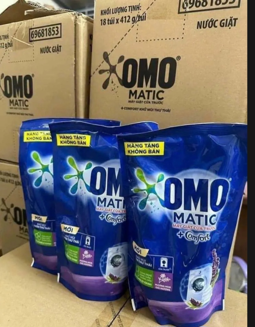 Combo 2 bịch nước giặt omo matic cửa trước 1 bịch 412g