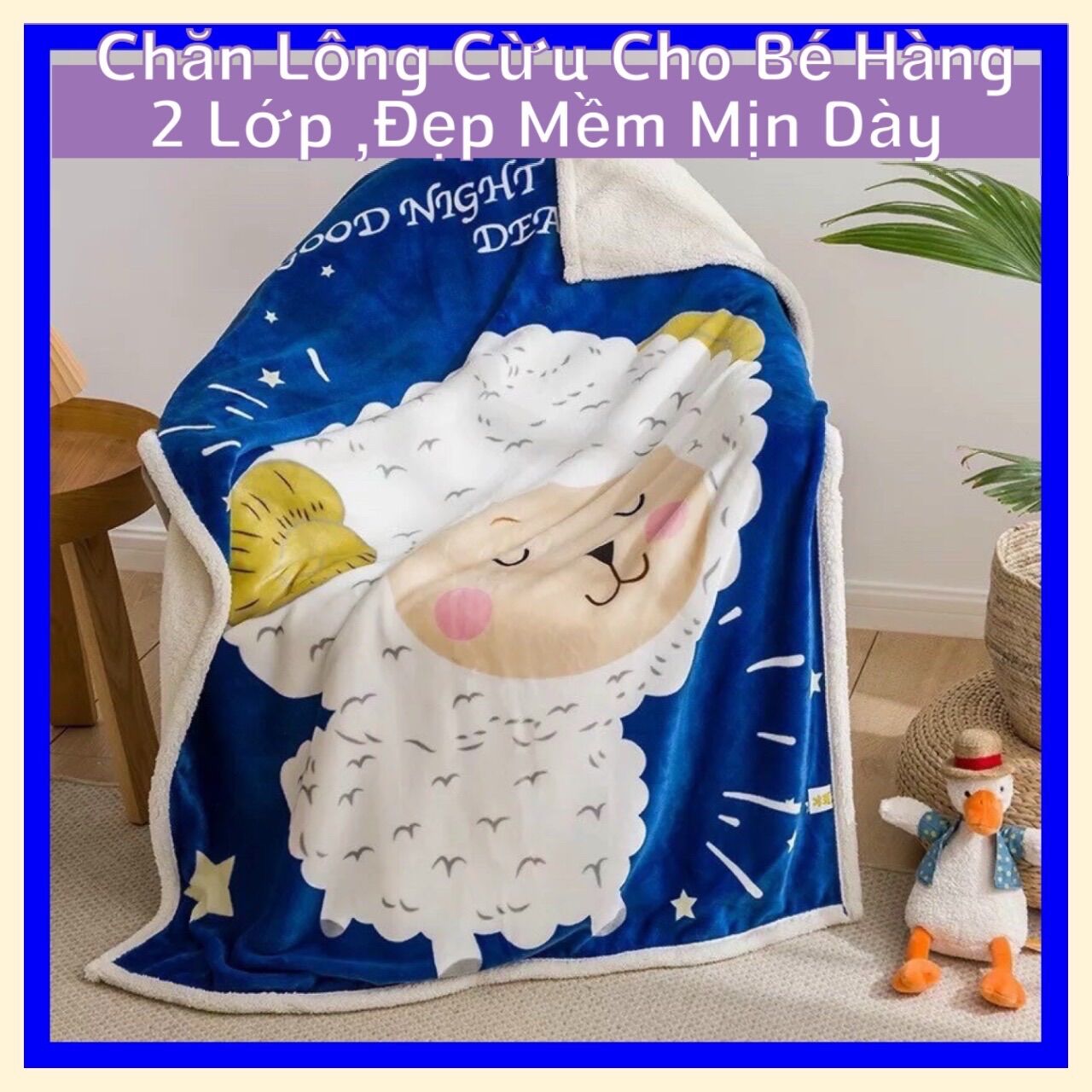 Chăn lông cừu dày và mềm 100*140cm cho bé