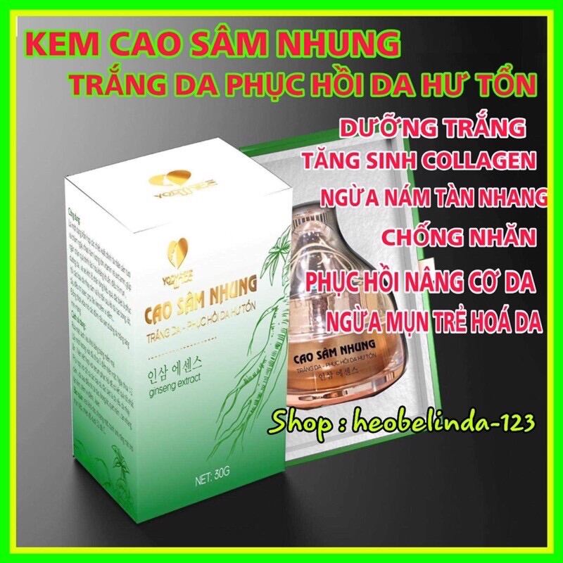 Cao Sâm Nhung Trắng Da Phục Hồi Da Hư Tổn Yody White Phương Anh