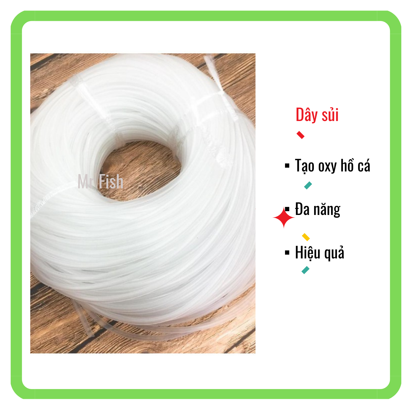 1 mét - Dây sủi oxy trắng, đen 4 ly,  5 ly - Mr Fish