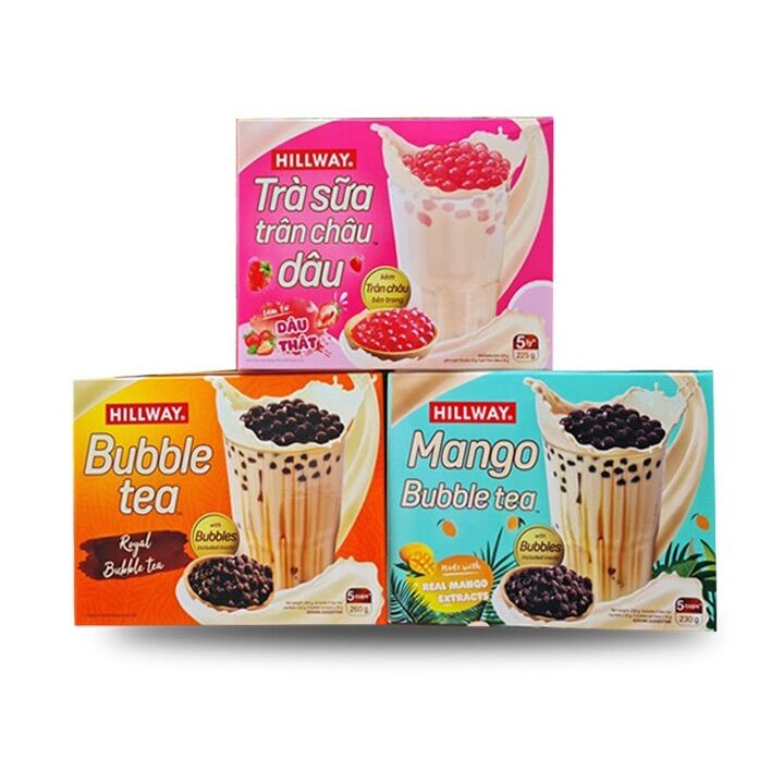 Hàng có sẵn TRÀ SỮA TRÂN CHÂU HILLWAY HỘP 260gr nhiều vị