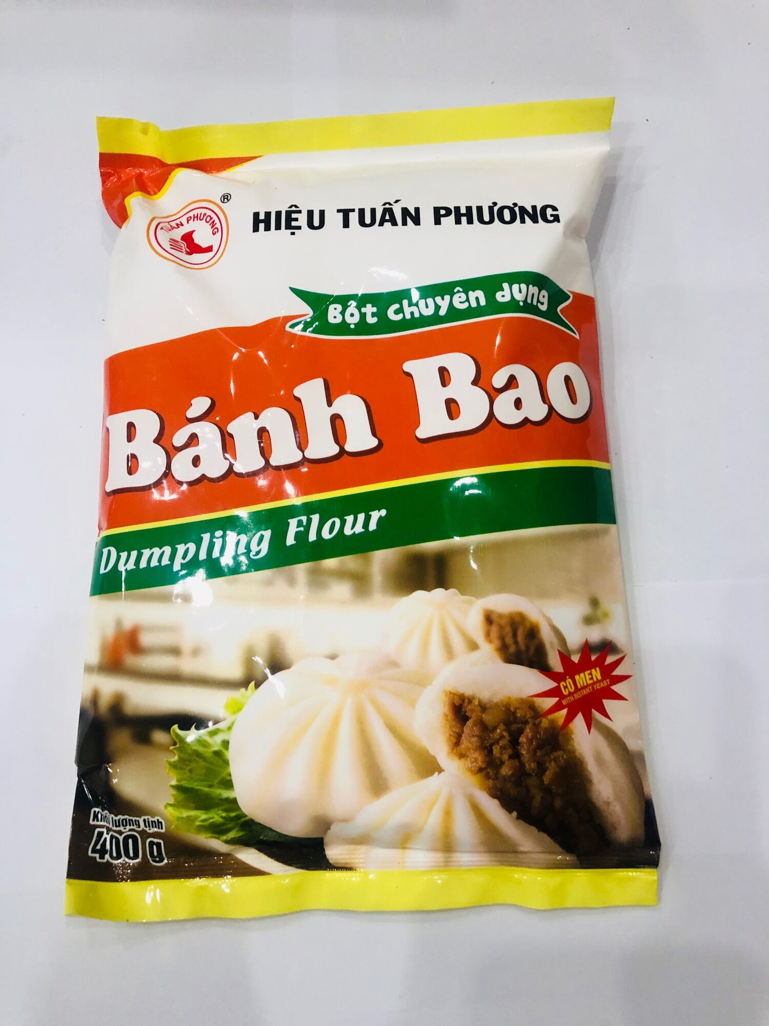 BỘT BÁNH BAO TUẤN PHƯƠNG TRỘN SẴN KÈM MEN NỞ 400g ( Mua 4 bịch tặng 1 bịch cùng loại )