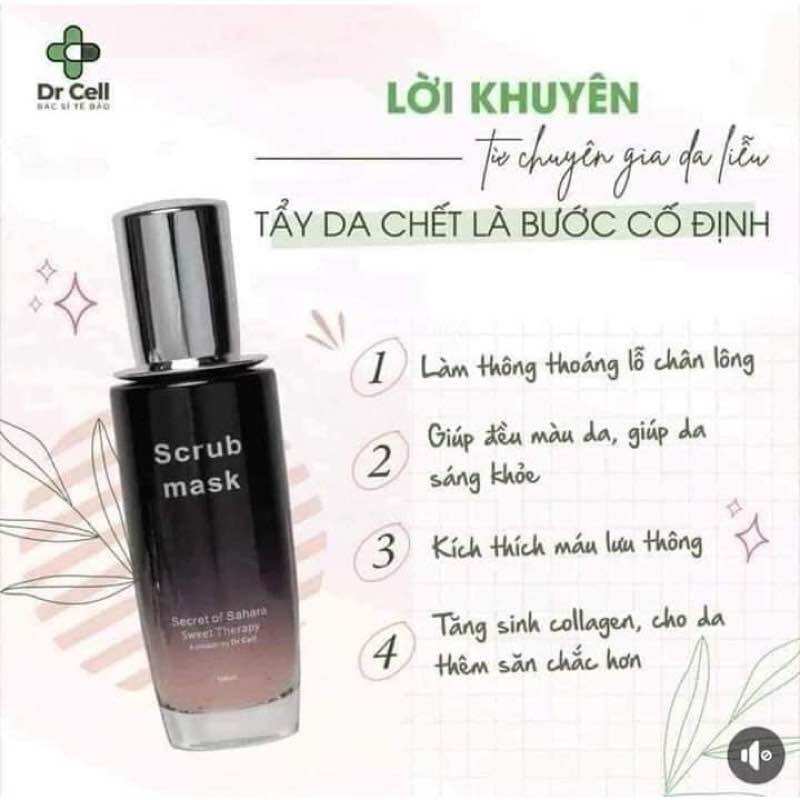 Combo 2 chai tẩy da chết dr cell sạch da ,trắng da (hàng chính hãng)