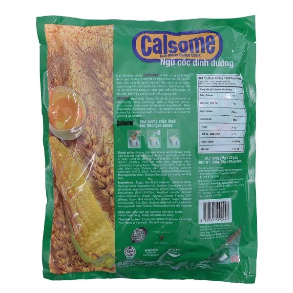 Bột Ngũ Cốc Calsome Socola | Vani 20Gói*25G