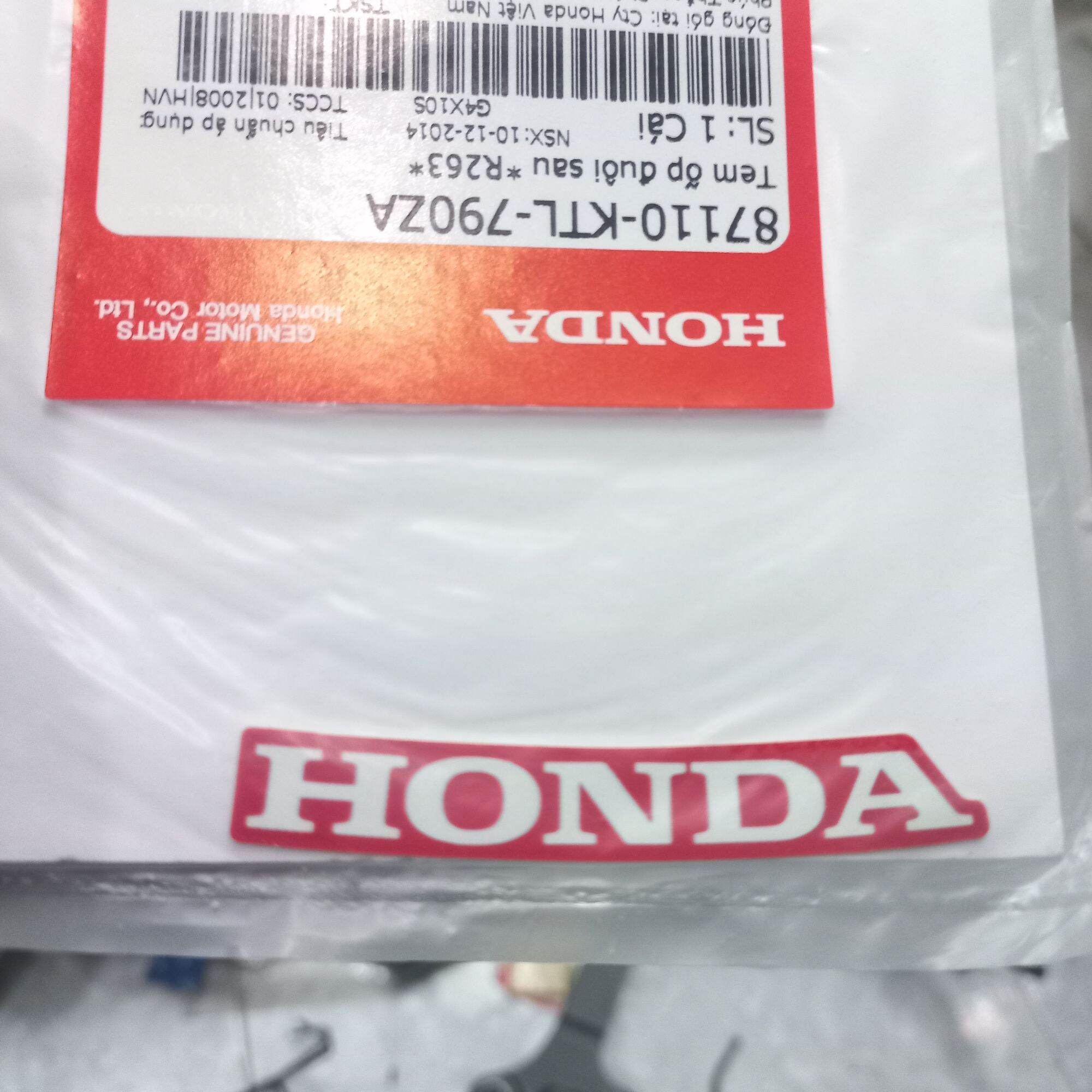 Tem Chữ Honda màu đỏ dán dè sau