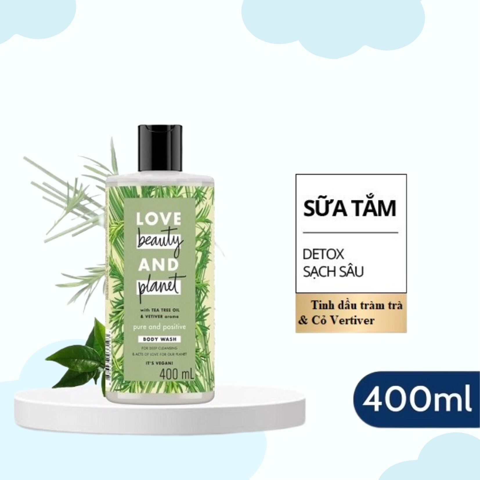 Sữa tắm Love Beauty and Planet Pure and Positive 400ml