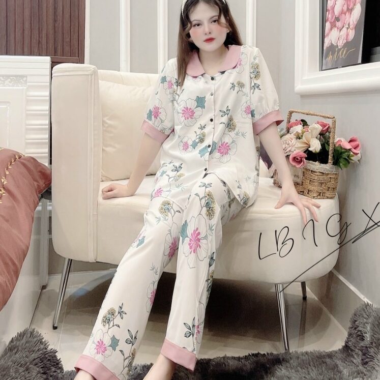 Bigsize 60-75kg - Pijama lụa tay ngắn quần dài cao cấp không nhăn