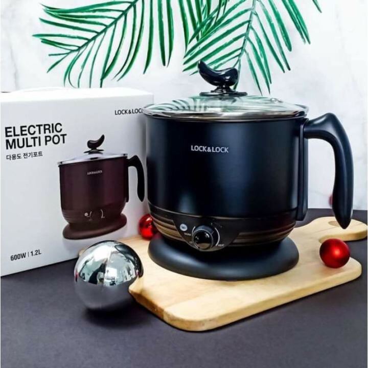 Ca điện, nồi lẩu điện mini đa năng lock&lock multi pot 1.2l ejp316blk. - 600w. bảo hành 12 tháng