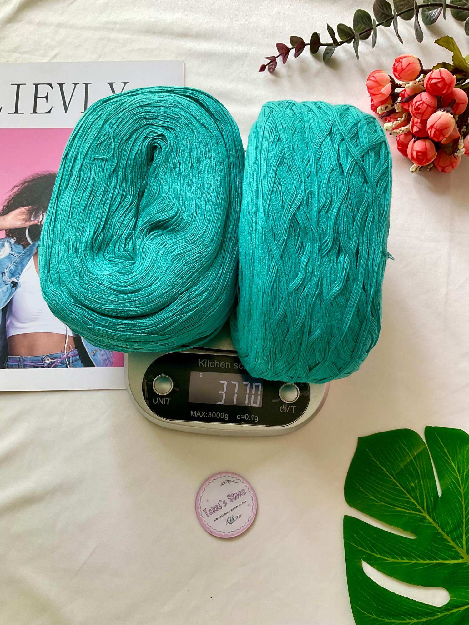 Yarn - Sợi Cotton Thái 100% - Sợi chập (0.6mm ~ 0.8mm) - Mền mịn nhẹ móc áo váy áo dài mùa hè (Màu trơn)