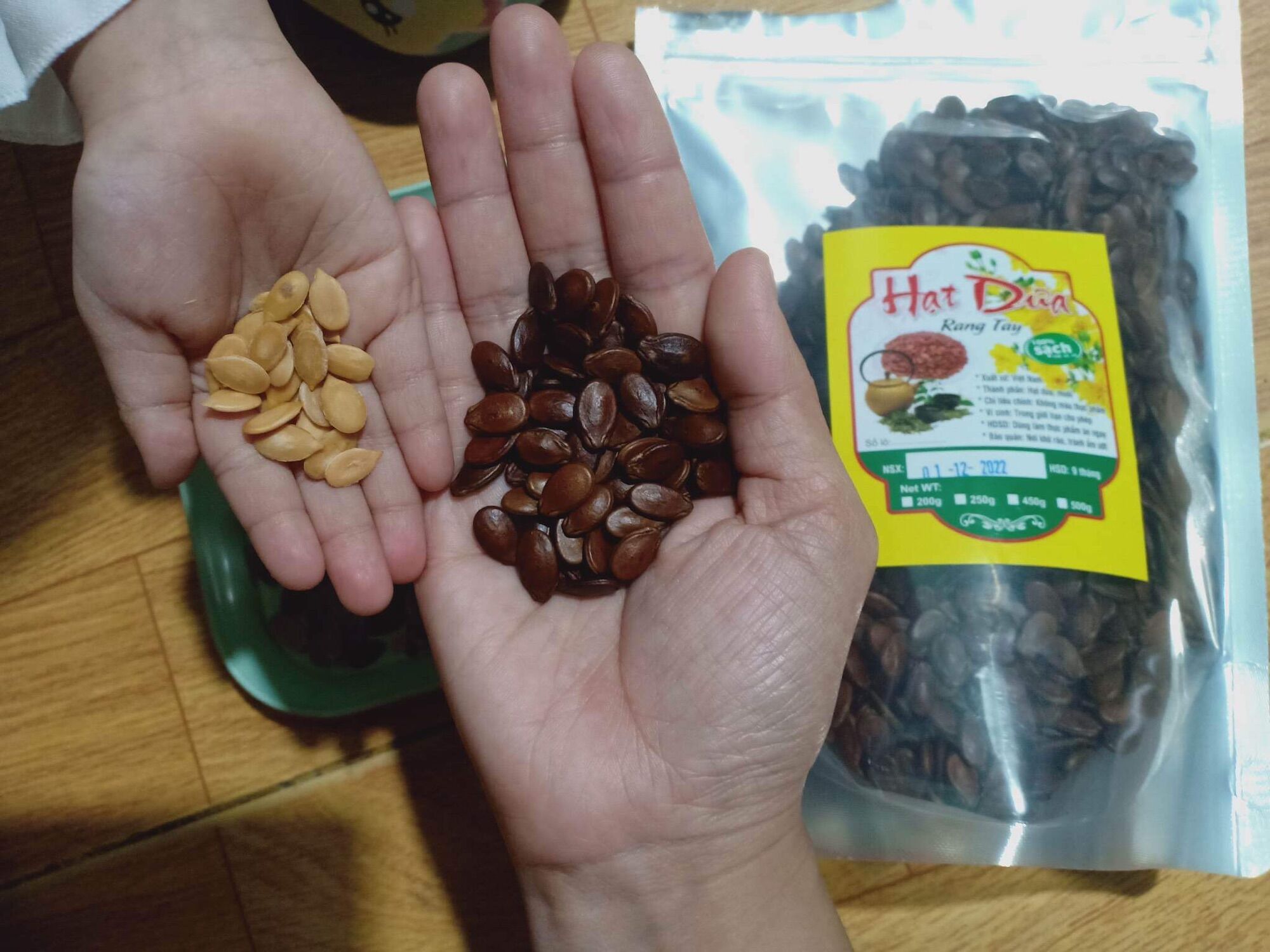 [Freeship Max] Combo 2 túi Hạt dưa rang tay không phẩm màu (túi 500gr)