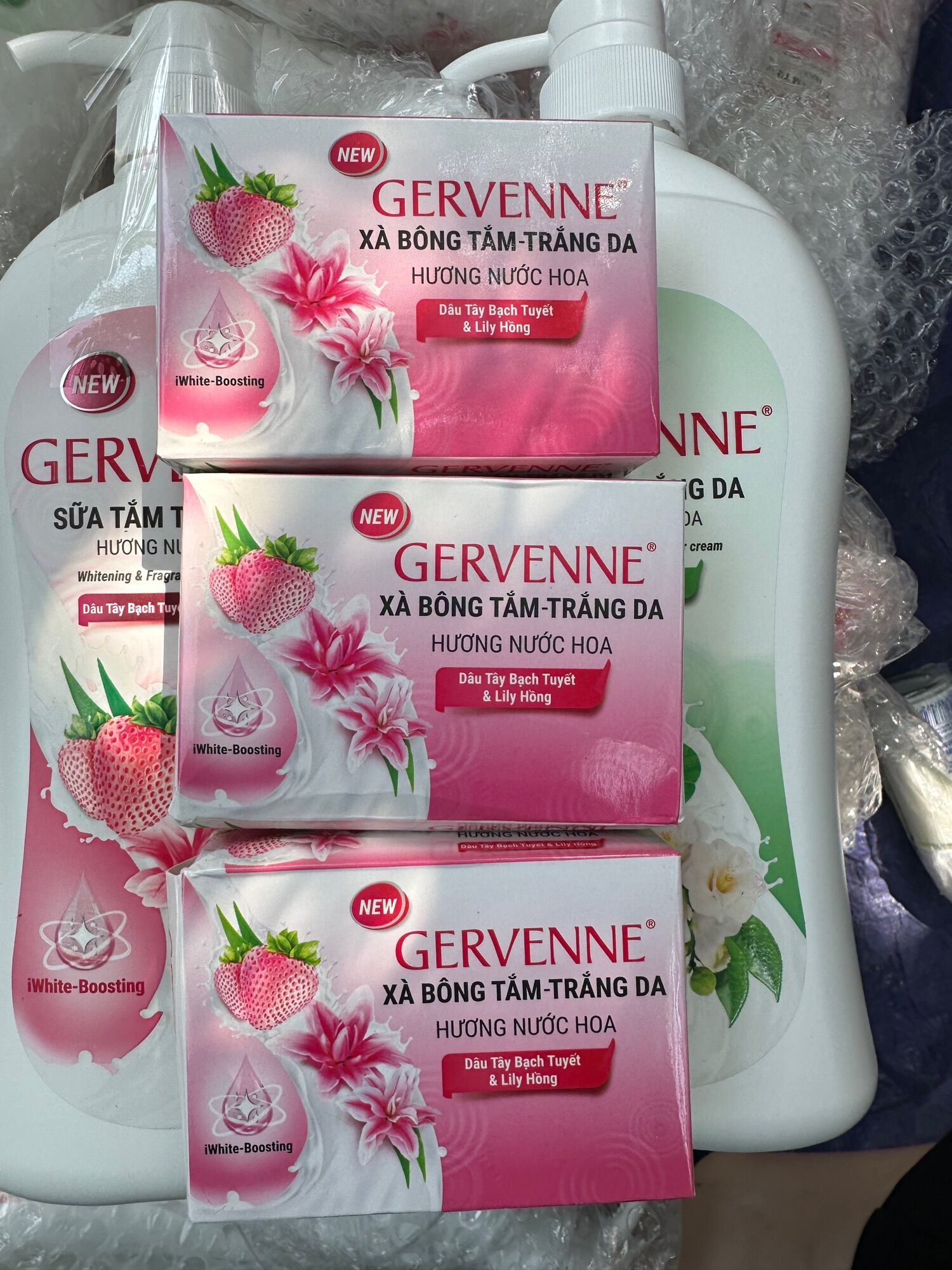 Combo 3 Gervenne - Xà bông cục gervenne trắng da 90g/ cục