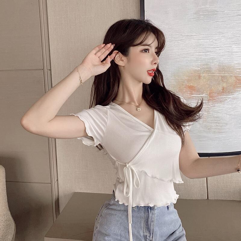 Áo kiểu dây đắp chéo buộc siêu xinh