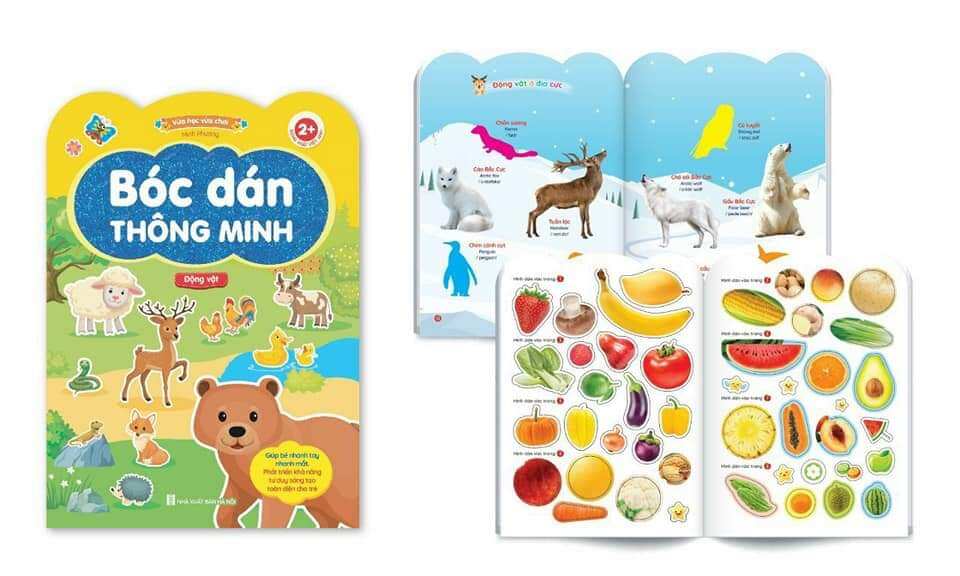 combo 6 quyển bóc dán thông minh cho bé