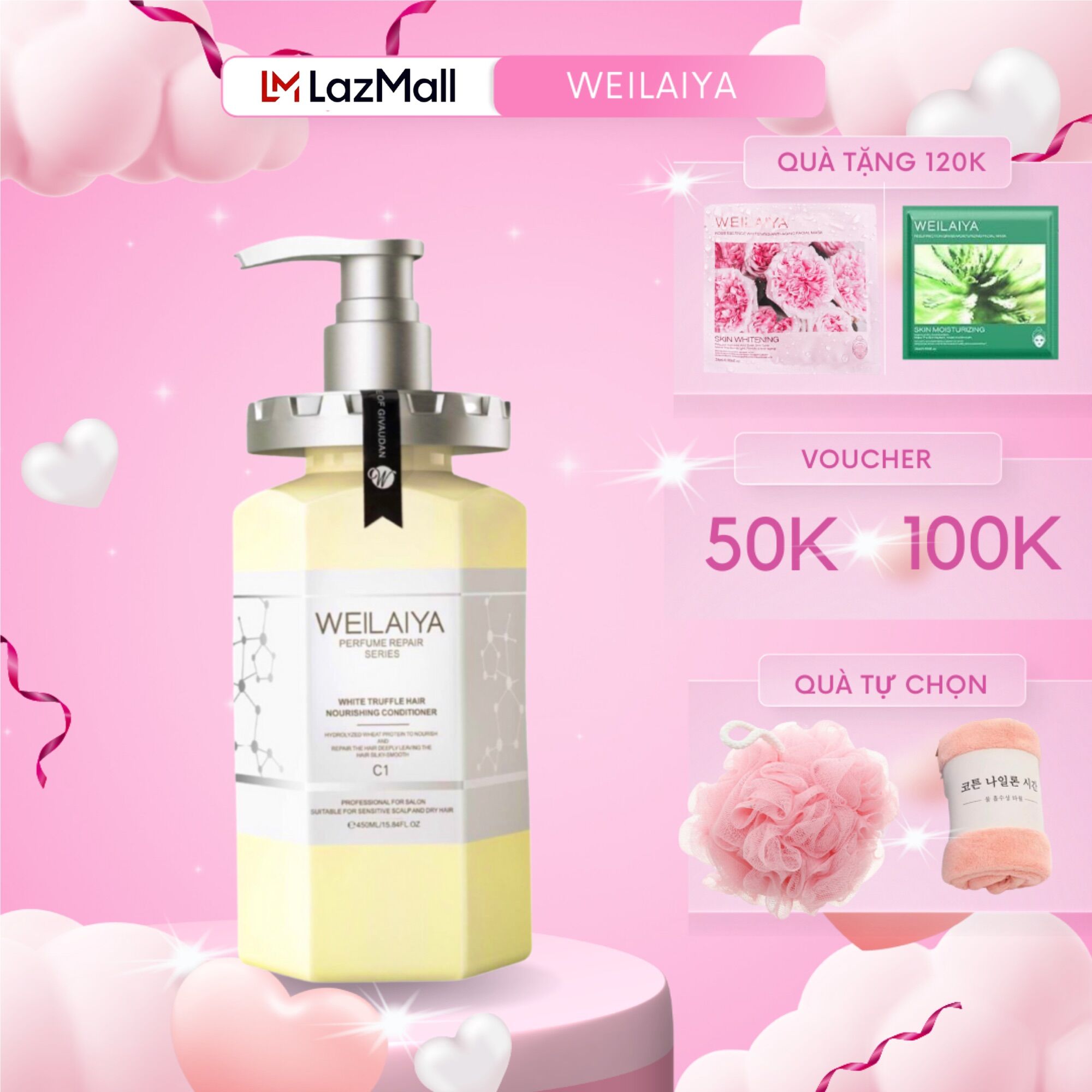 Dầu xả WEILAIYA phục hồi đa tầng nấm truffle Weilaiya White Truffle Hair Nourishing Conditioner 450ml
