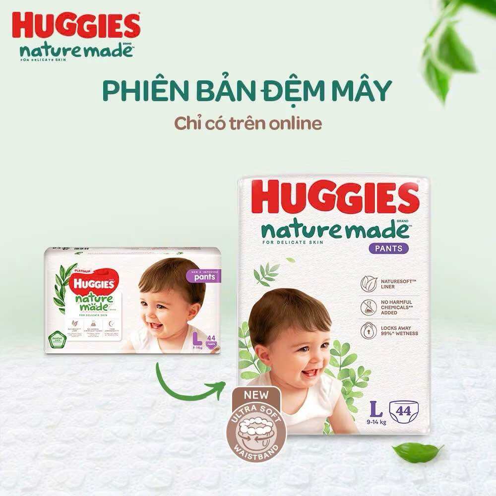 [Hàng Chính Hãng Công Ty] Bỉm Quần Huggies Platinum Made size M58/L44/XL38/XXL26