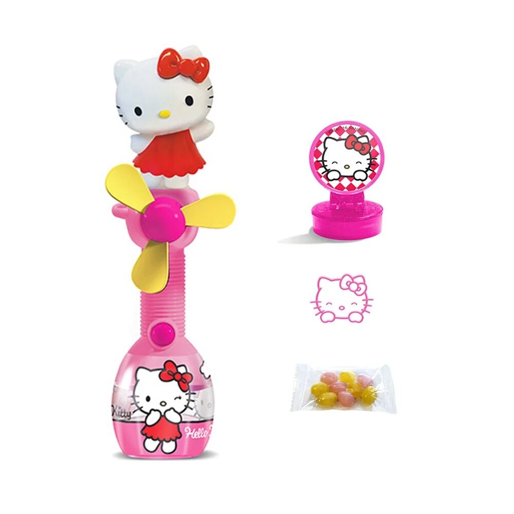 Kẹo cây quạt và con dấu hình Hello Kitty