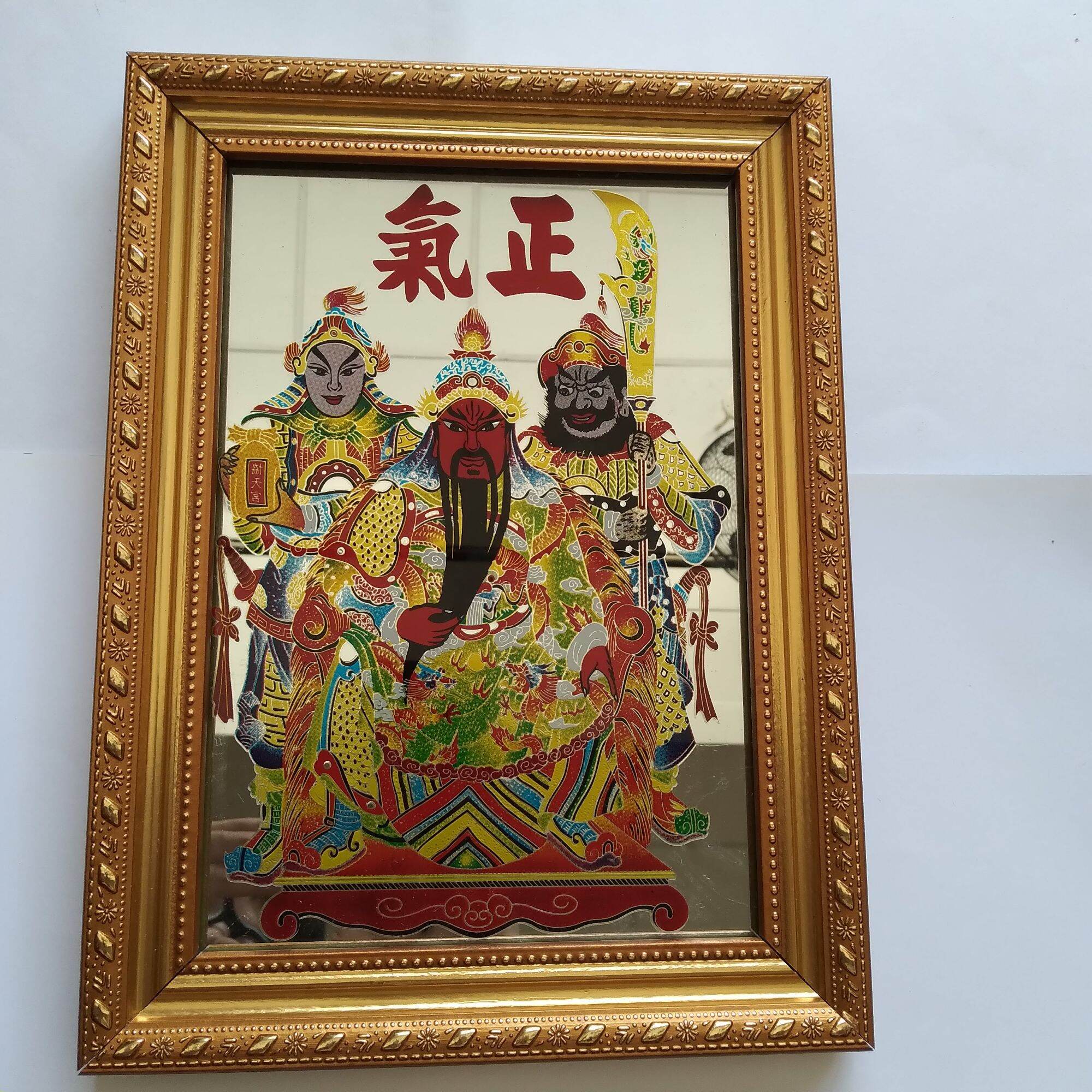 Hình thờ quan công độ mạng quan thánh đế quân khung gỗ tranh kiếng