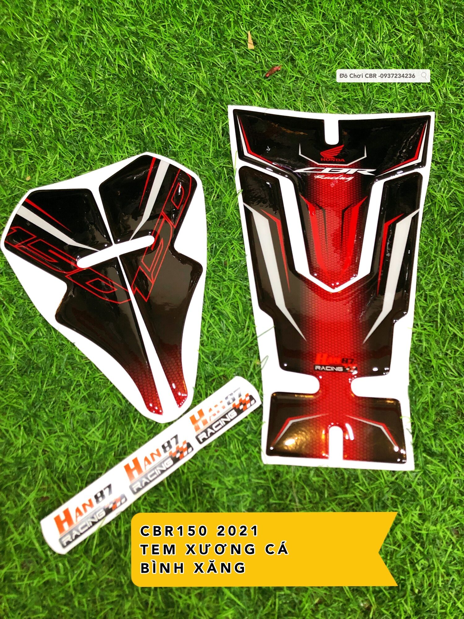 Tem Xương Cá CBR150 2021 - Tem Dán Bình Xăng CBR150