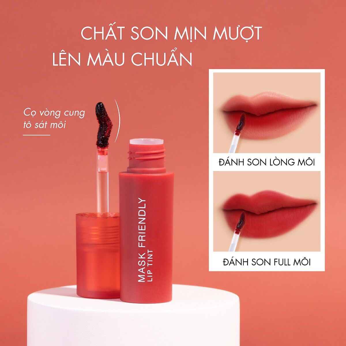 [Full màu] Son Tint Lì Baby Bright Mask Friendly Lip Tint