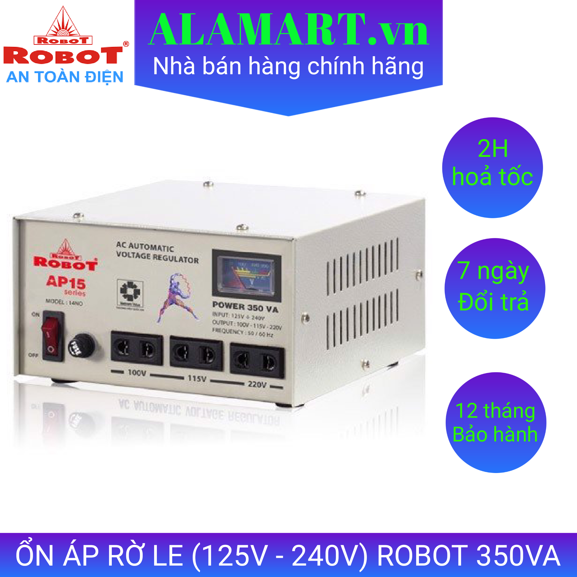 Ổn áp rơle robot 350va