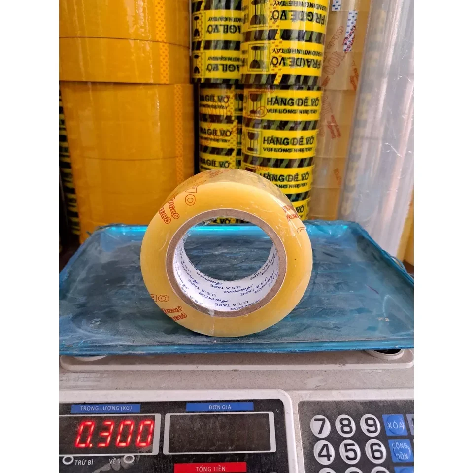 Băng keo trong 200y lõi mỏng nặng 300g