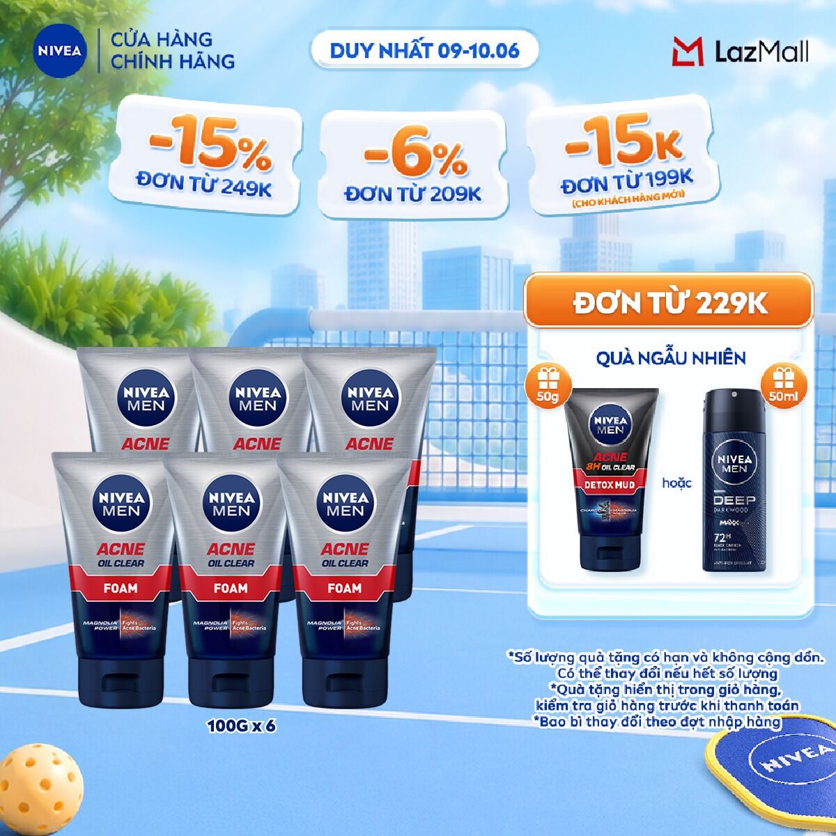 Bộ 6 Sữa Rửa Mặt NIVEA MEN (100g)