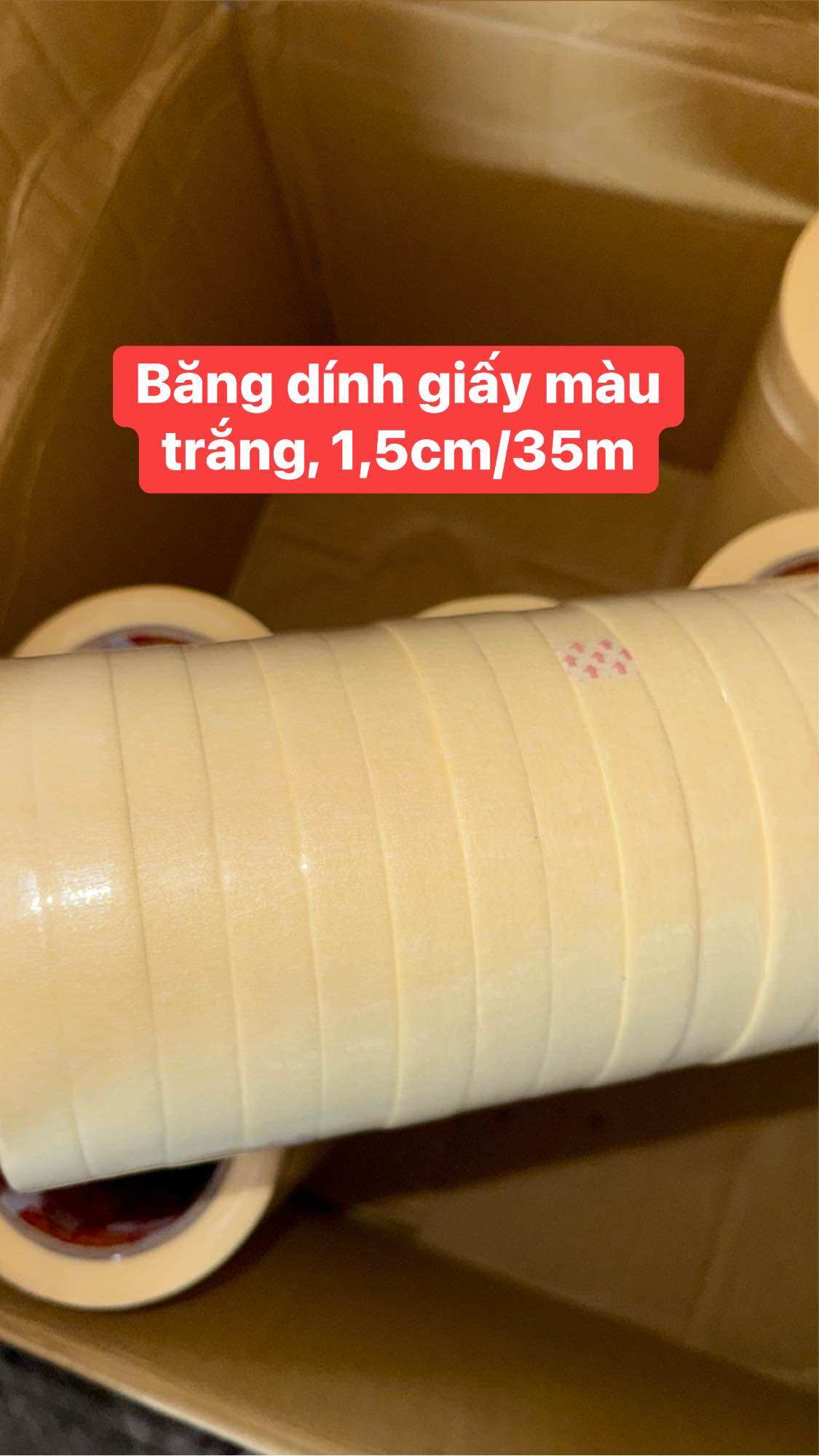 10cuộn Băng dính trắng(bản 1,5cm/35m)