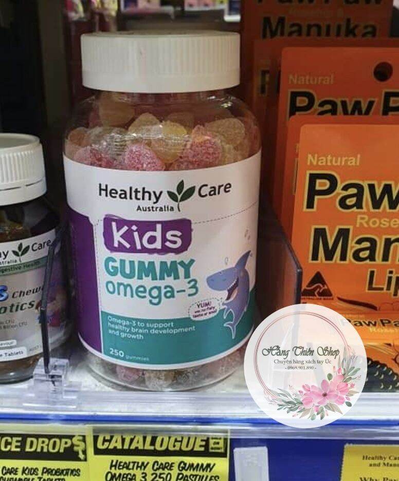 (Đủ bill) Kẹo dẻo bs Omega 3 Healthy Care Gummy Omega 3  cho bé 250 viên