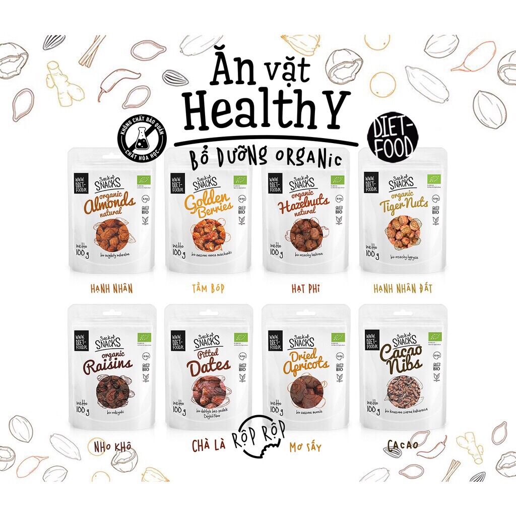Hạt Phỉ tách vỏ hữu cơ Diet Food - Ba Lan 100g