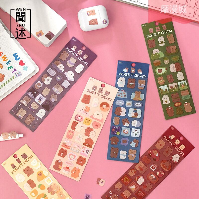 Sticker cute - Nhãn dán PET hoạt hình dễ thương trang trí sổ tay