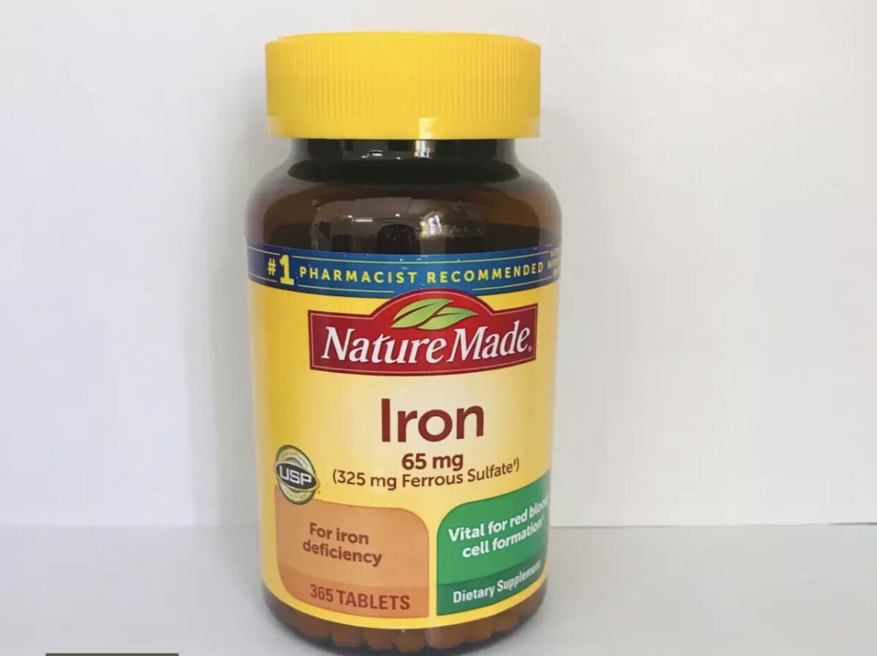 Viên Bổ Sung Sắt Nature Made Iron 65mg hộp 365 viên của Mỹ